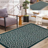 Rhombus Style - Green Shades (4ft x 6Ft)